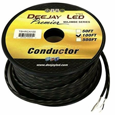 DEEJAY LED 100 ft. of Raw Twisted Pair RCA Signal Cable TBHRCA100